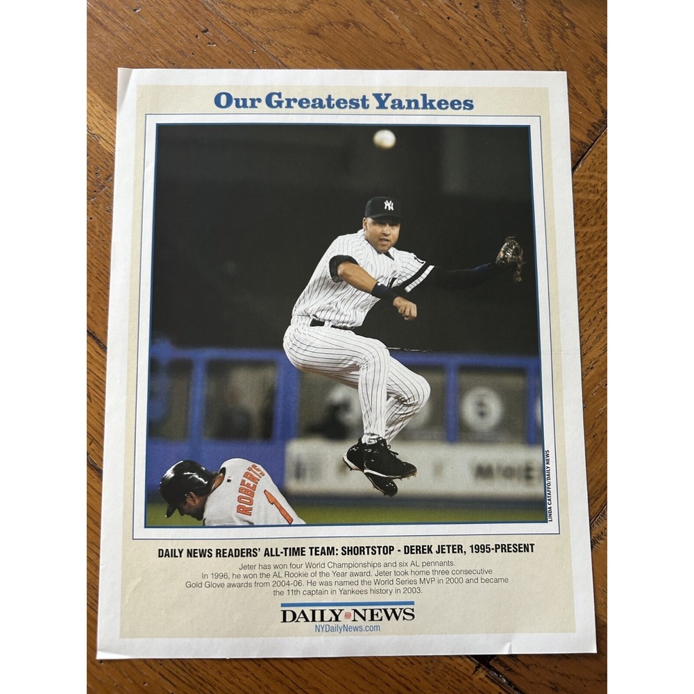 Daily News Our Greatest Yankees 8x10 Derek Jeter & Alex Rodriguez
